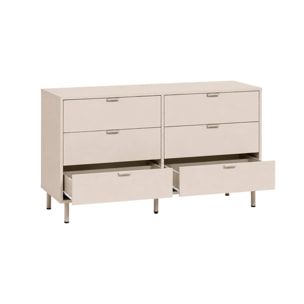 Commode décor bois et métal 6 tiroirs ELLIE