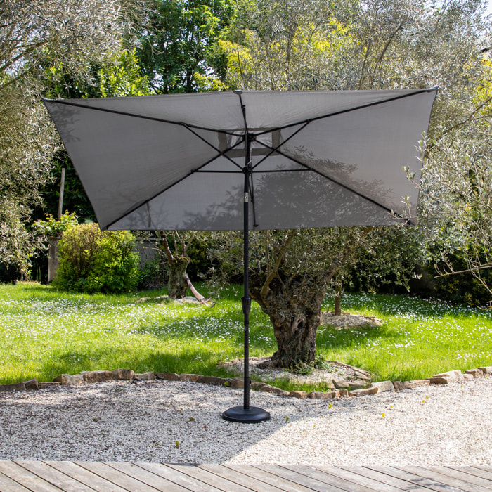 Parasol droit HAPUNA rectangulaire - Gris