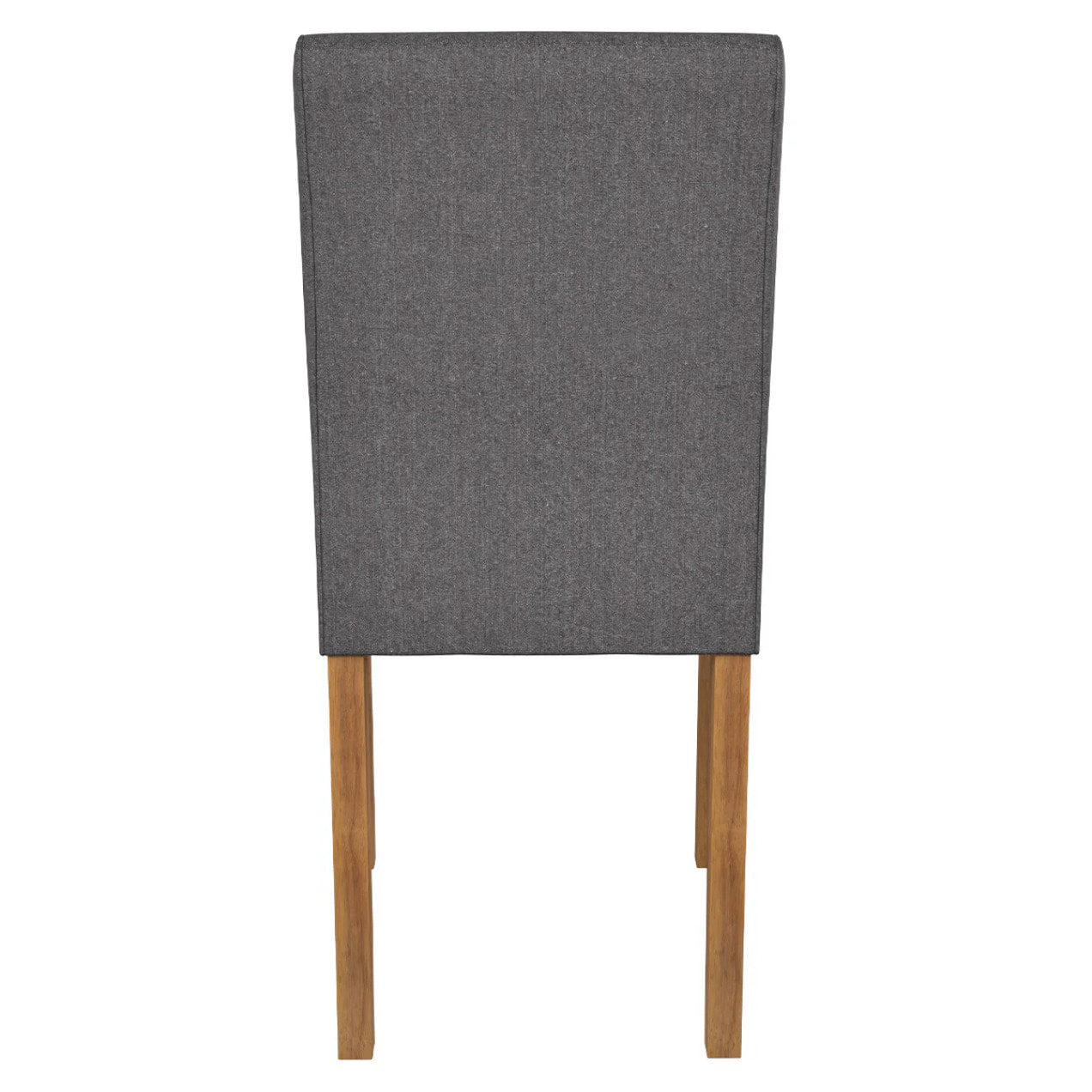 Lot de 2 chaises en tissu gris foncé et pieds en bois d'hévéa - Havane