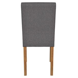 Lot de 2 chaises en tissu gris foncé et pieds en bois d'hévéa - Havane