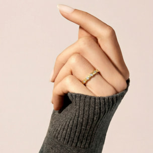 Anillo de Circonita brillante acabado en oro amarillo de 18k