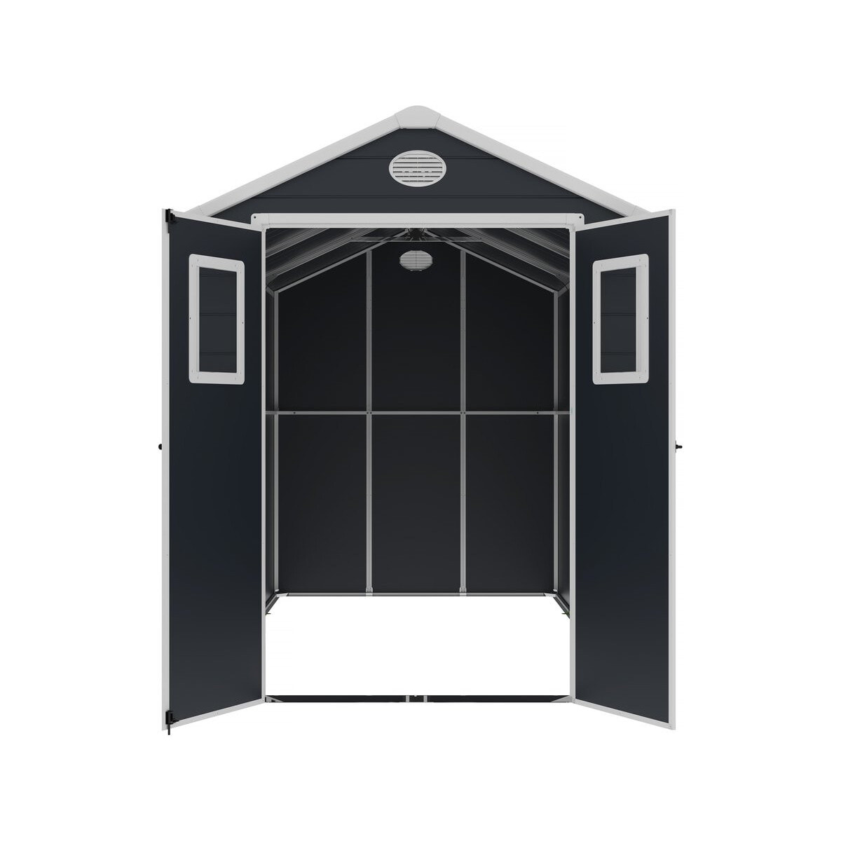 Abri de jardin résine "Texas" - 5.23 m² - kit d'ancrage inclus  - Anthracite
