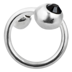 Anillo-Swarovski negro plata chapado