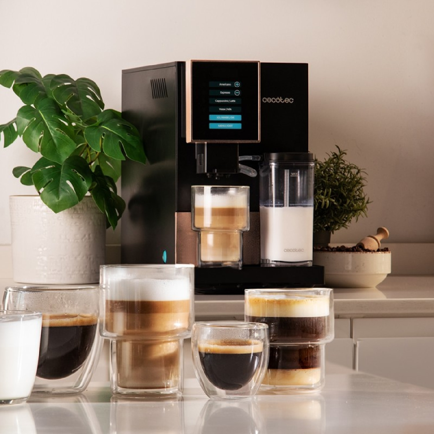 Cecotec Cafetera Superautomática Cremmaet Compactccino Black Rose