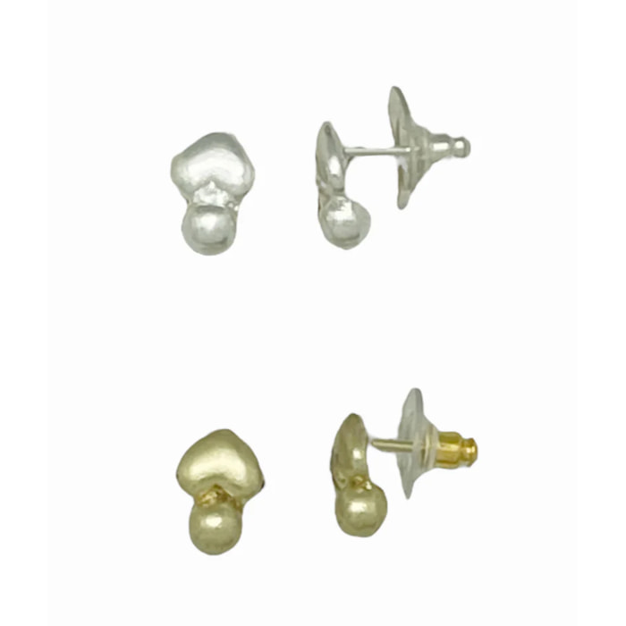 Pack de pendientes corazón mini en plata 10µ y dorado