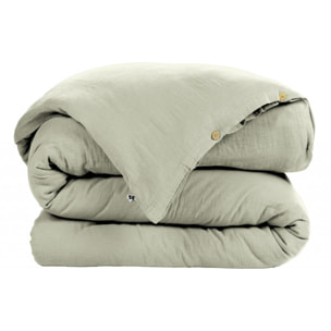 Pack housse de couette "Gaïa" "Gaze de Coton" 3 Pièces - Gaïa Vert d'Eau