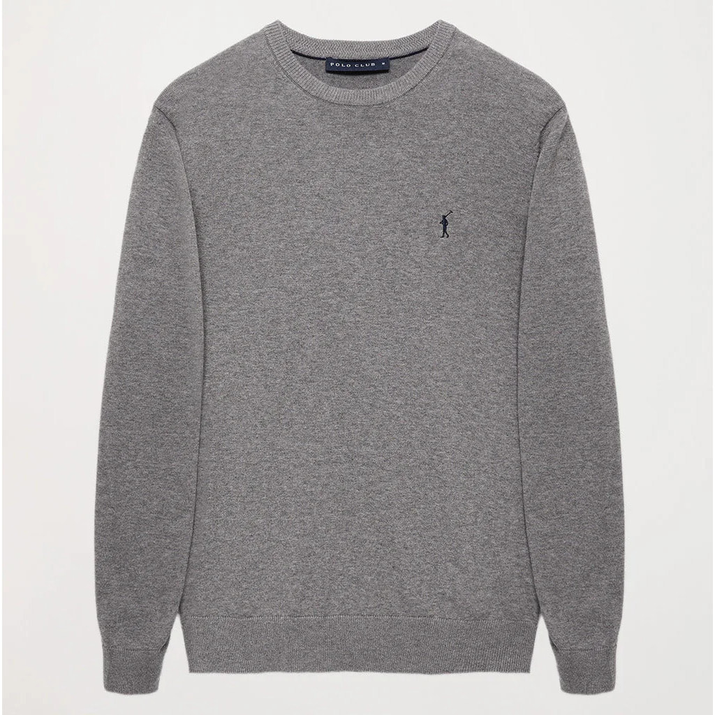 Maglione basic a girocollo grigio chiaro vigorè con logo Rigby Go