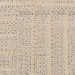 SACHA - Tapis rectangulaire 200x290cm en coton recyclé couleur ivoire
