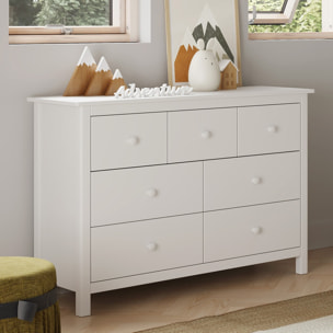 Commode enfant 7 tiroirs en bois massif - MELVIN