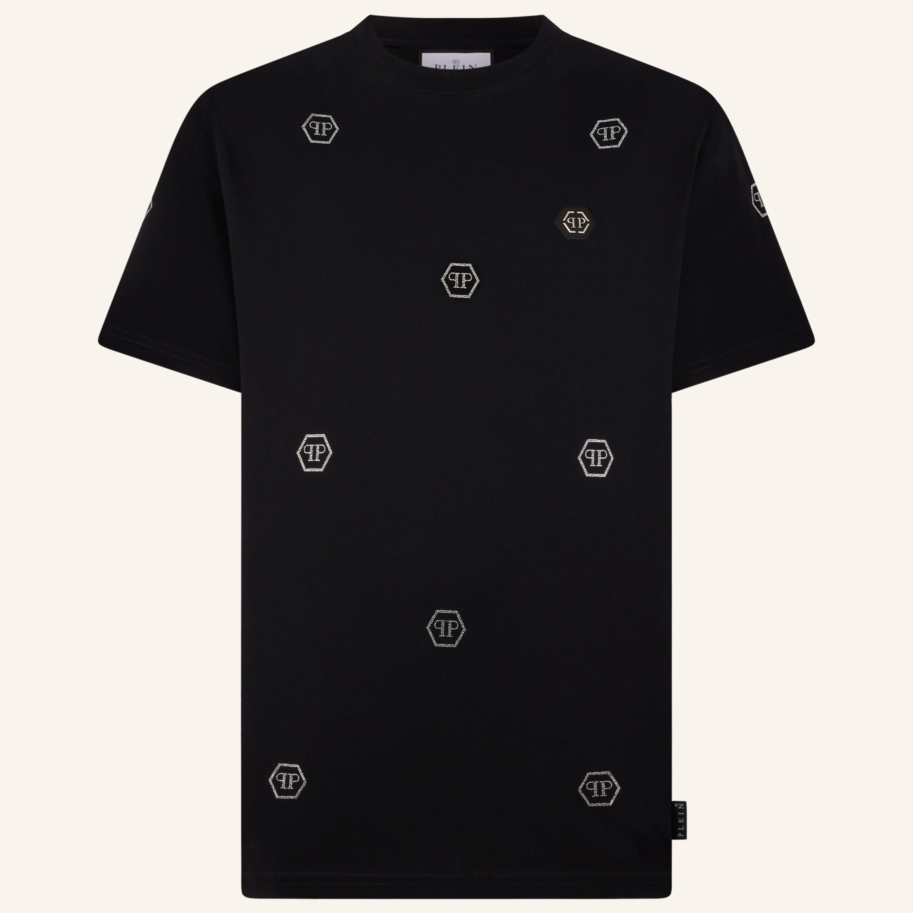 PHILIPP PLEIN Camiseta de cuello redondo y manga corta MONOGRAM