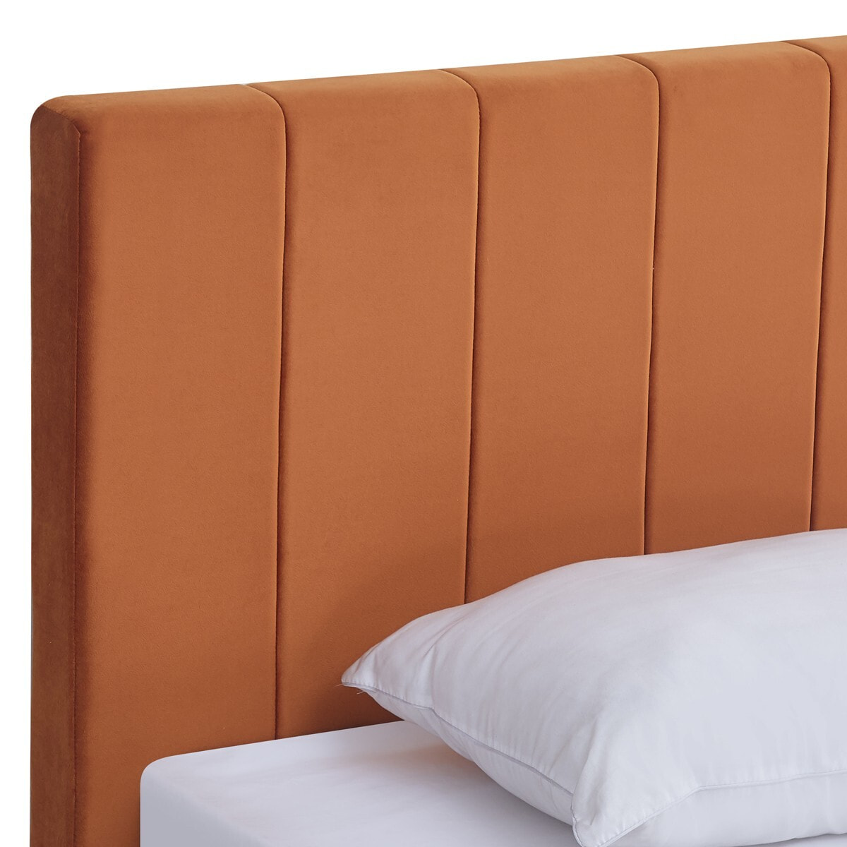 Lit avec tête de lit en velours - WILLIAM