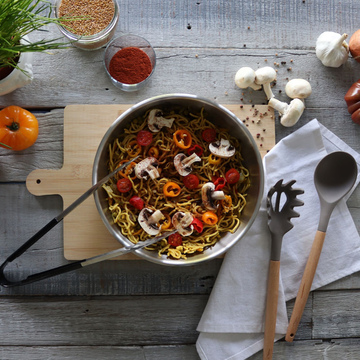 Wok amovible en acier inoxydable 28cm - tous feux IRIS INOX