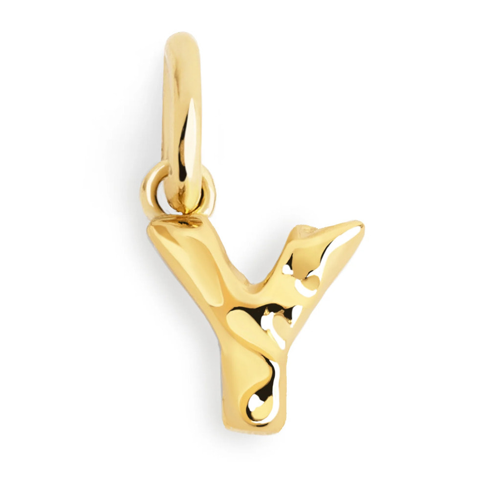 Charm Letter Organic Argento Placcato Oro