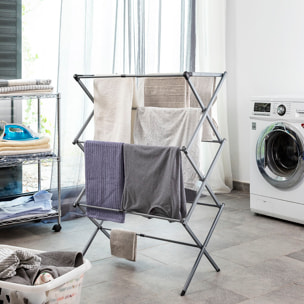 Séchoir à Linge Métallique Pliable et Extensible avec 3 Hauteurs Cloxy InnovaGoods 11 Barres