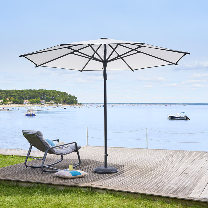 Parasol droit rectangulaire inclinable "Maluvia" blanc 3,5m