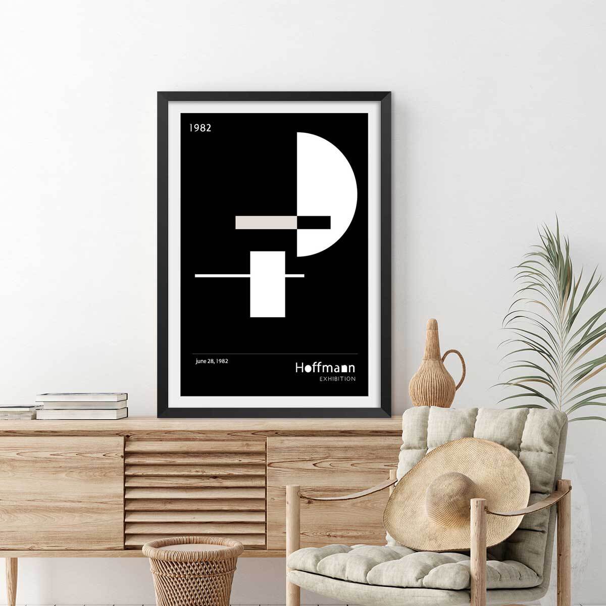 Poster Exposition hoffmann Affiche + cadre en bois - Noir