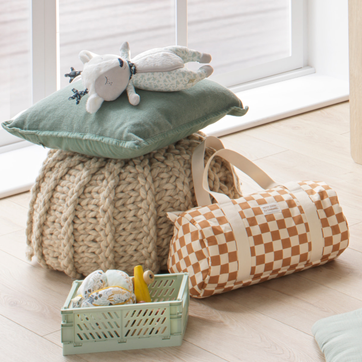 Doudou daim  en velours gris