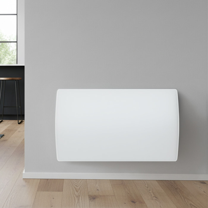 Radiateur inertie Ceramique en VERRE BLANC 1500w