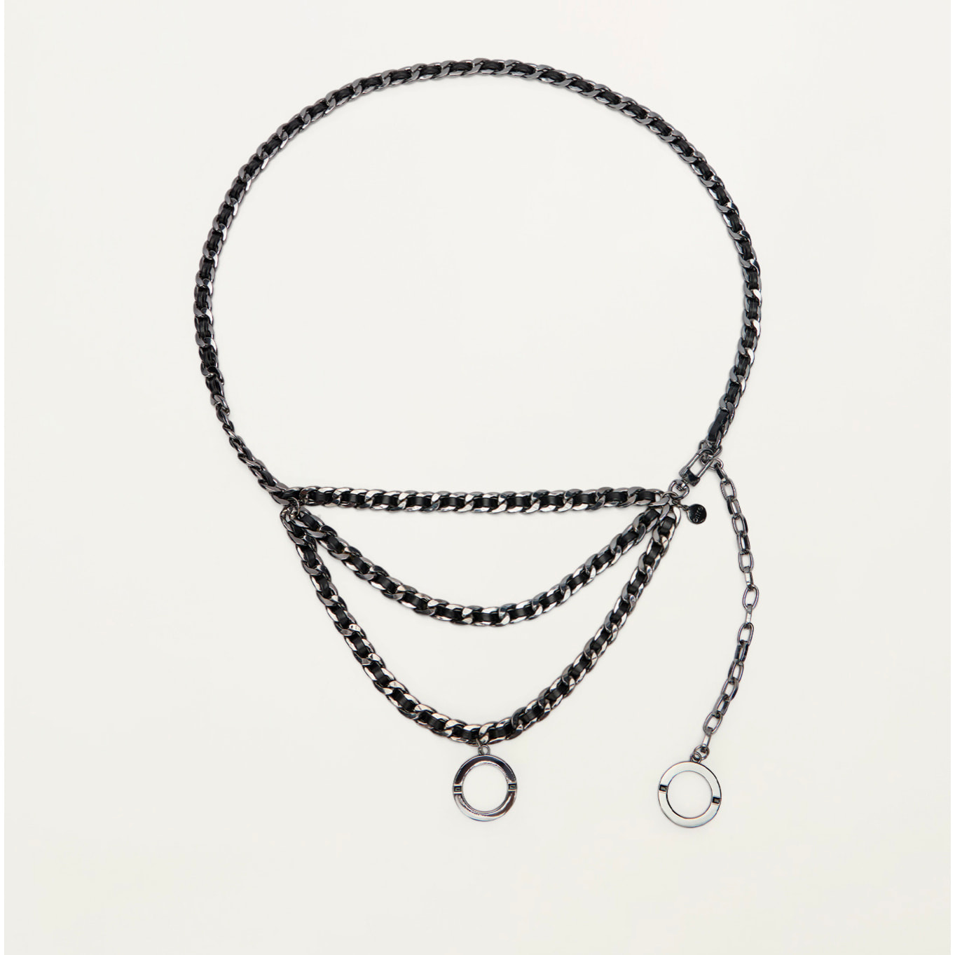 Oltre - Cinturón de cadena entrelazada - Negro