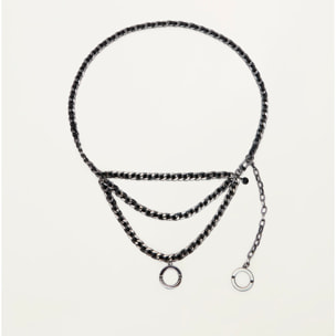 Oltre - Cinturón de cadena entrelazada - Negro