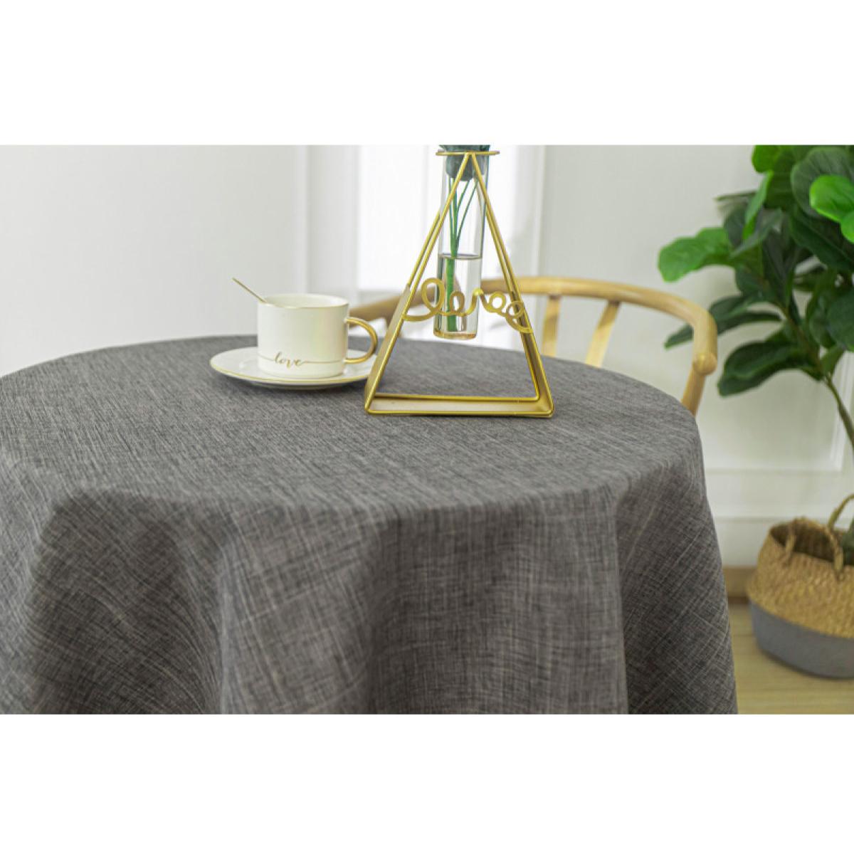 Nappe anti tache unie anthracite ronde 160 cm