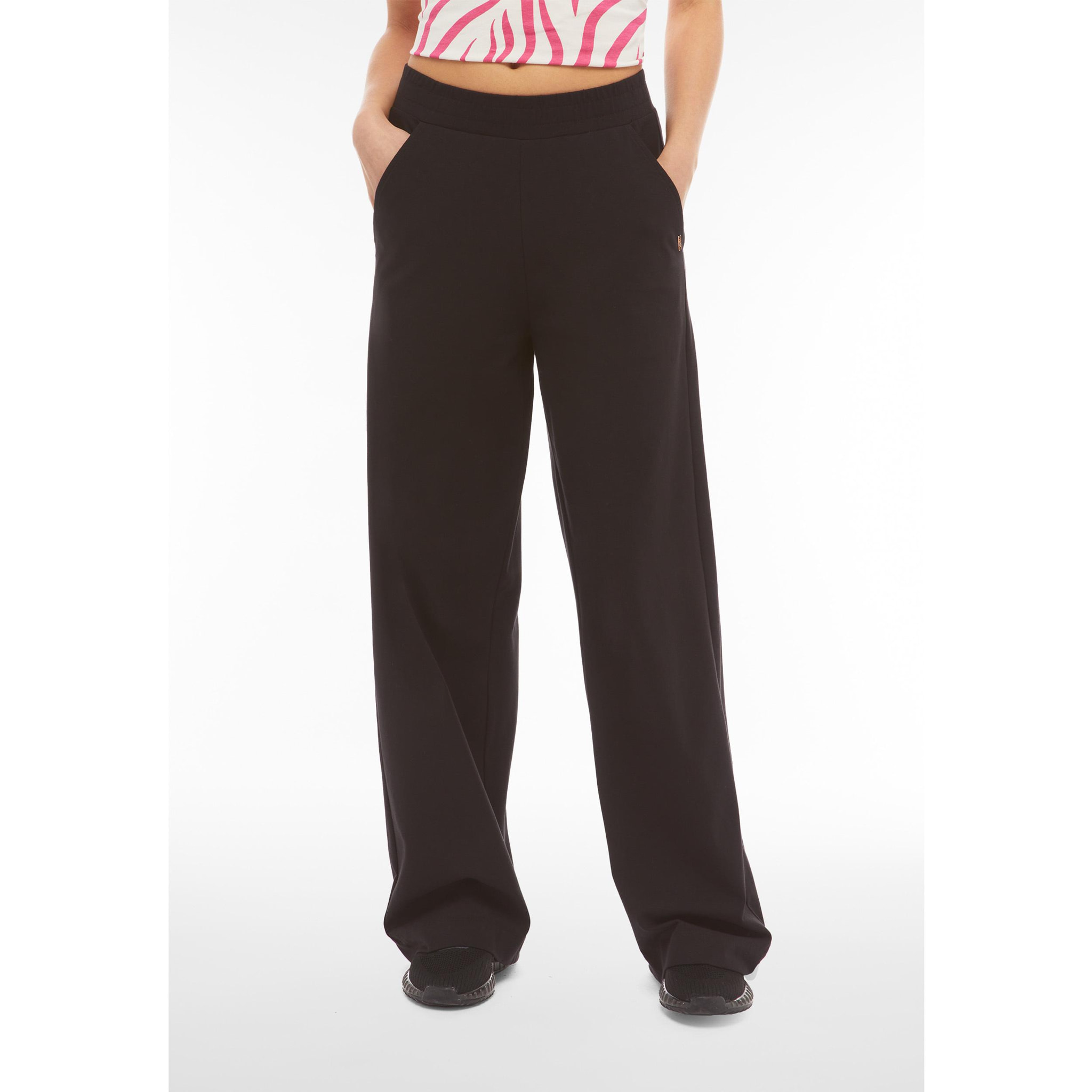 Pantaloni palazzo in heavy jersey stretch