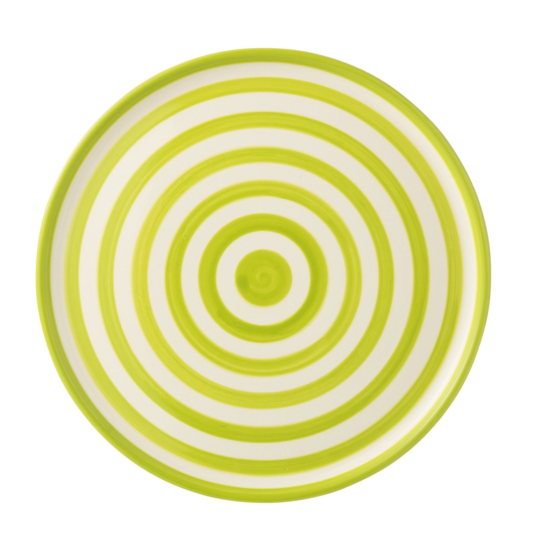 J-Line assiette Granada Stripes - céramique - blanc/vert