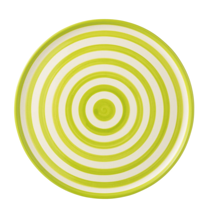 J-Line assiette Granada Stripes - céramique - blanc/vert