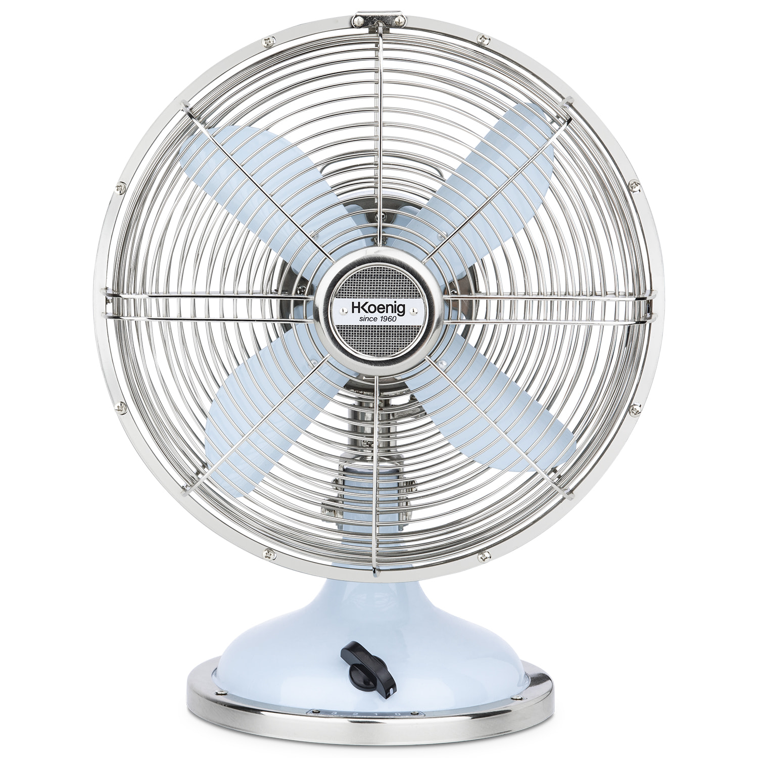 Ventilador En Metal, 3 Velocidades, 4 Aspas, Diseño Retro.