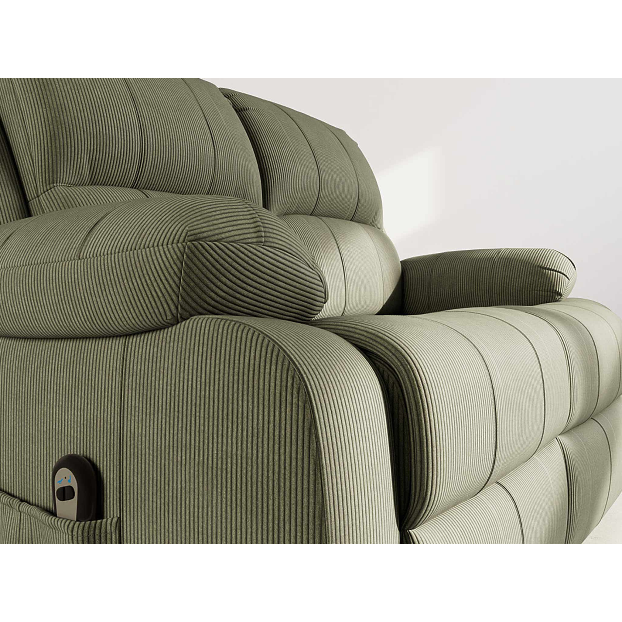 Armand - Canapé 2 places relax électrique en velours côtelé - Vert