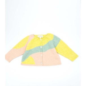 Chaqueta tricolor rosa amarilla y verde