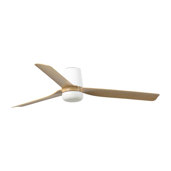 PUNT TUB M LED Ventilateur de plafond blanc/bois clair TUYA