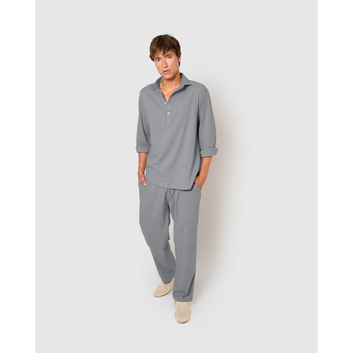 Pantalón largo algodón azul