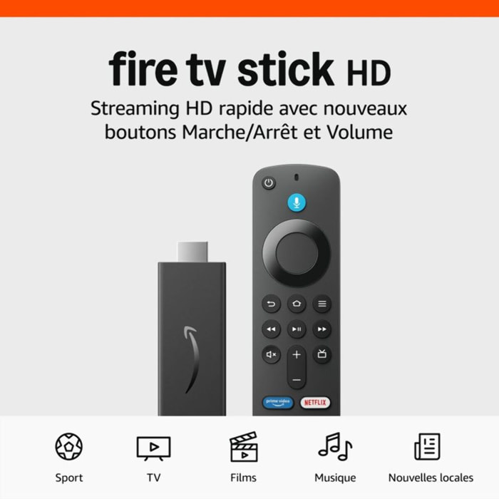 Passerelle multimédia AMAZON Fire TV Stick HD (2024)