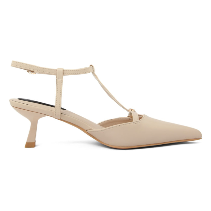 Slingback Donna colore Beige-Altezza tacco:6,5cm