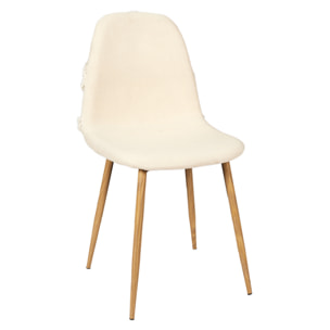 Chaise Faro Pieds Metal Imitation Bois - Lot De 4