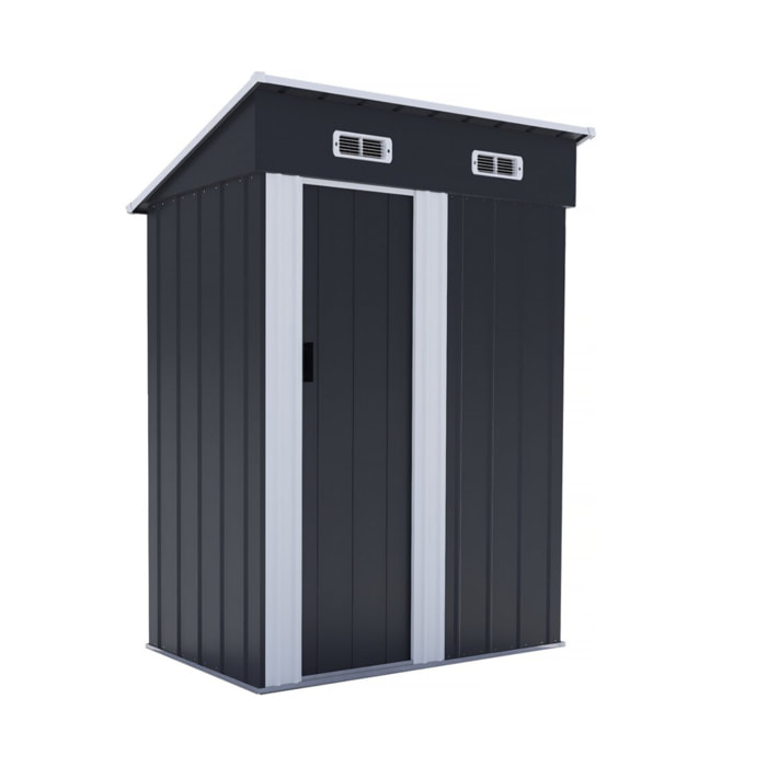 Abri de jardin métal porte coulissante "Memphis" - 1,48 m² - Gris