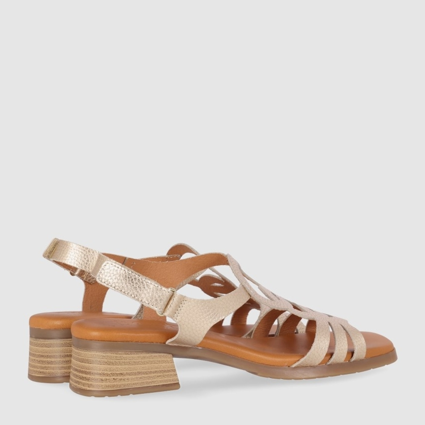 Sandalias de Piel - Platino - Tacón: 3 cm