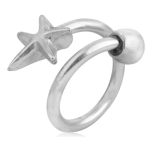 Anillo estrella plata925 zamak chapado ajustable