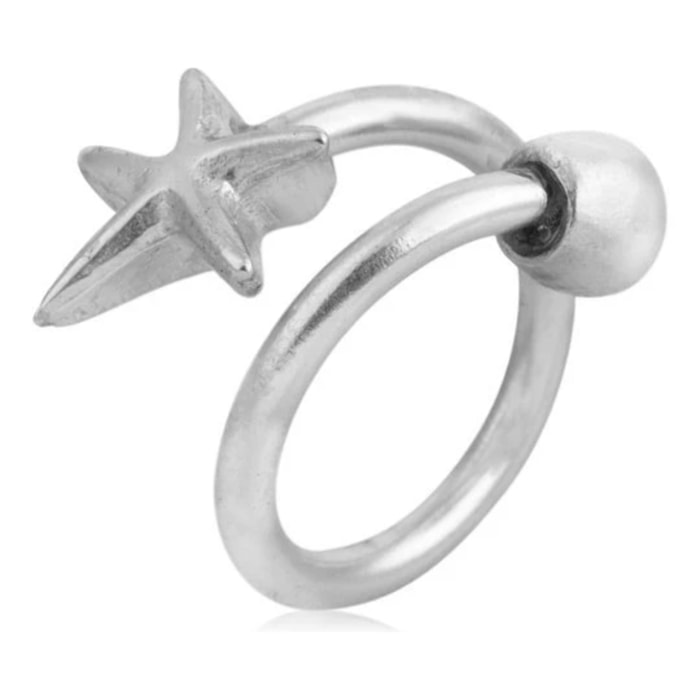 Anillo estrella plata925 zamak chapado ajustable