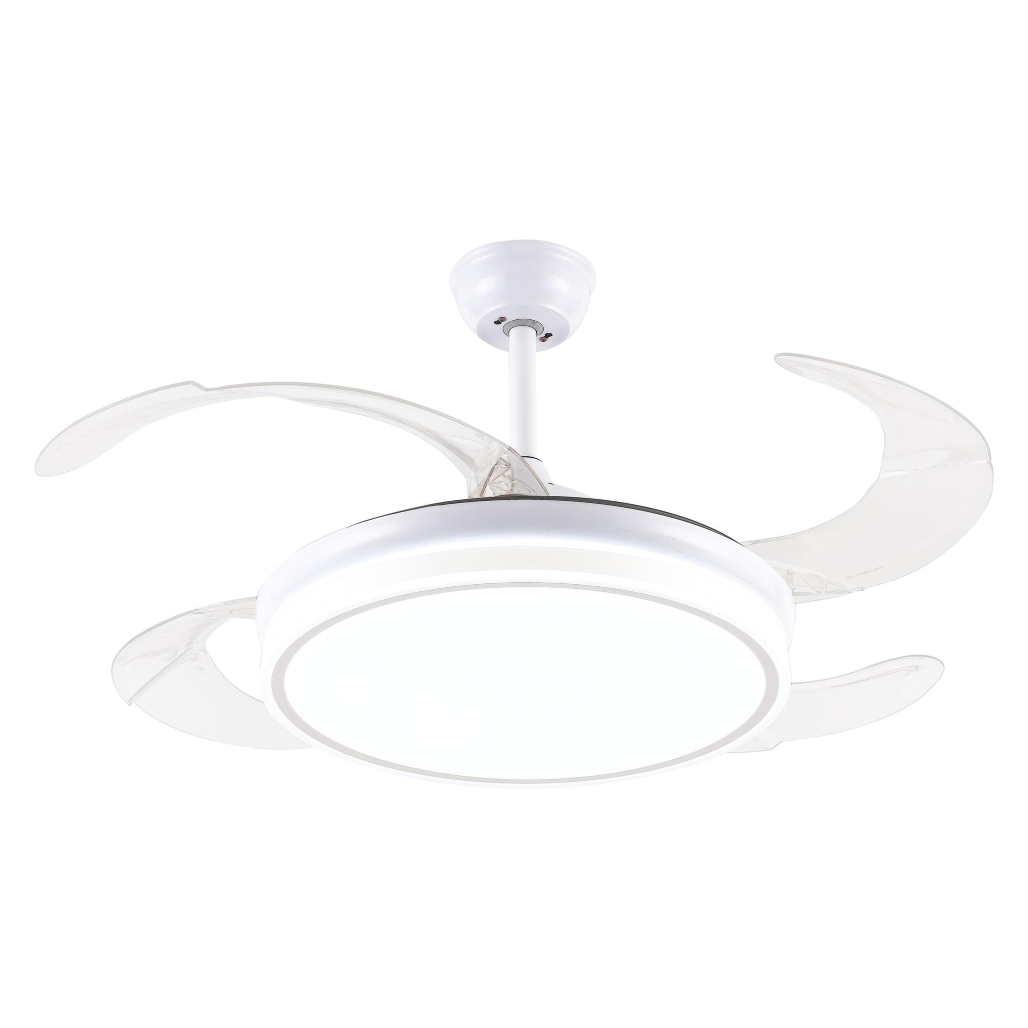 Ventilateur de plafond rétractable avec lumière LED et minuterie