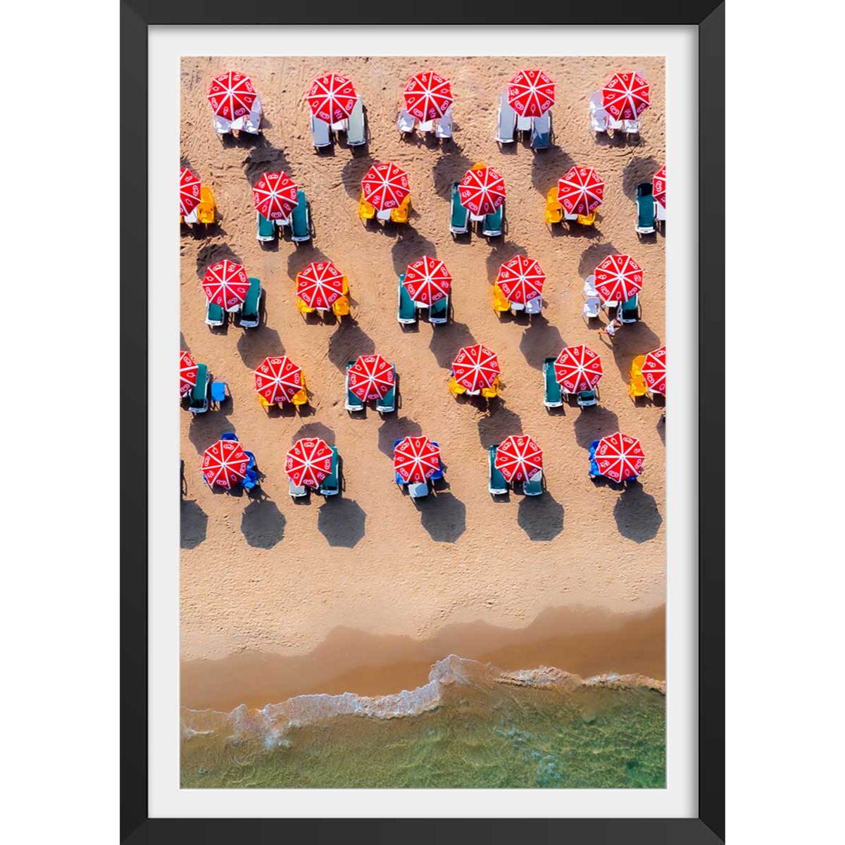 Poster cherry sun Affiche + cadre en bois - Noir