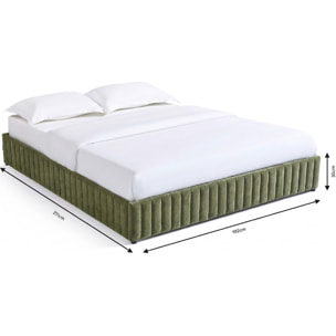 Lit coffre adulte en tissu chenille - BALTO