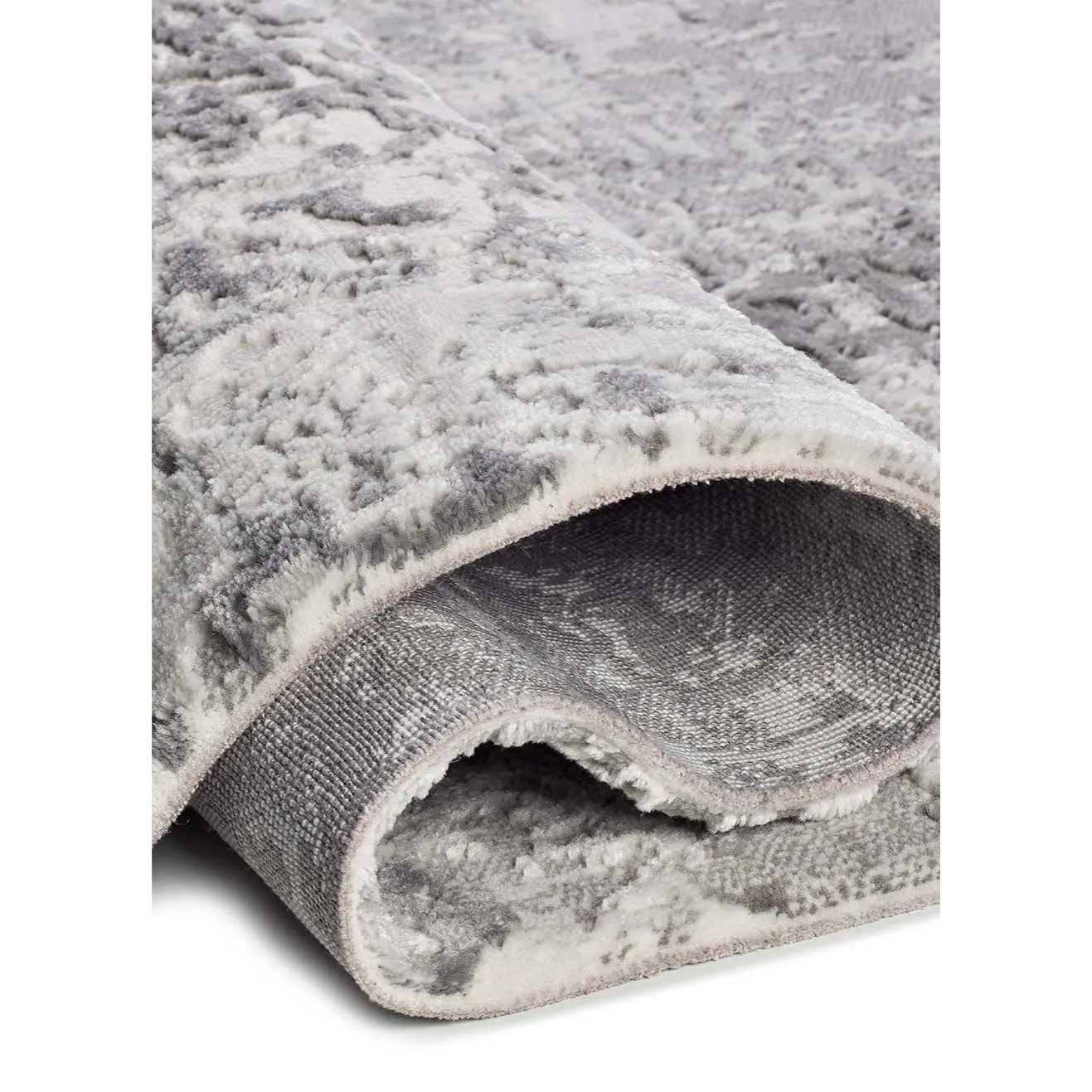 ORIS Alfombra abstracta con relieve gris, varias medidas disponibles.