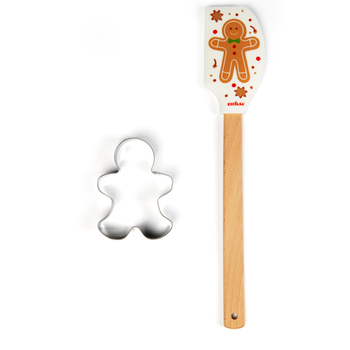 Set Spatola con Tagliabiscotti Excelsa- Wonderful Ginger, Silicone Multicolore