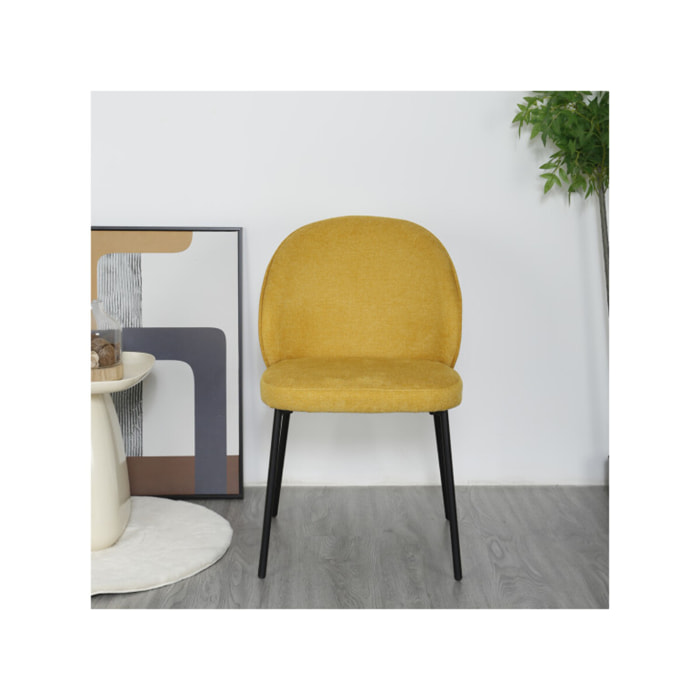 Chaise épurée en tissu avec pieds fins en métal - MARTHA