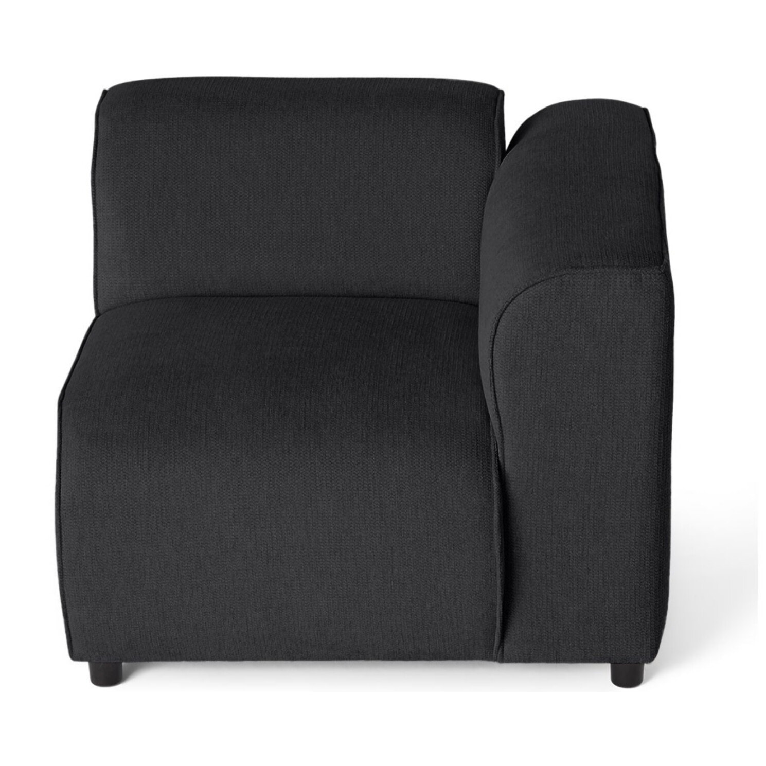 Suaro - Module d'assise d'angle droit en tissu texturé - Noir