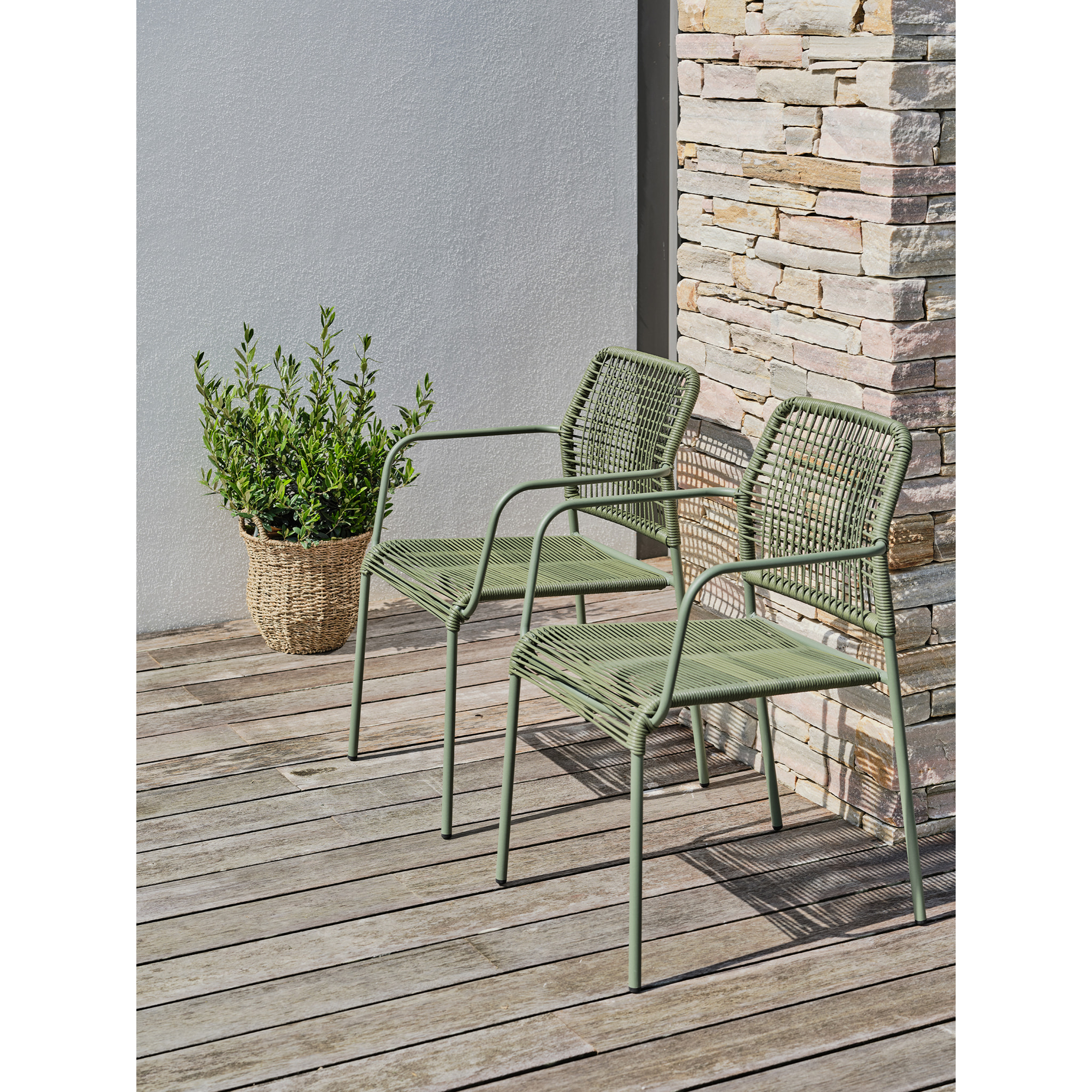 LOUISE - Ensemble repas de jardin 2 places en acier