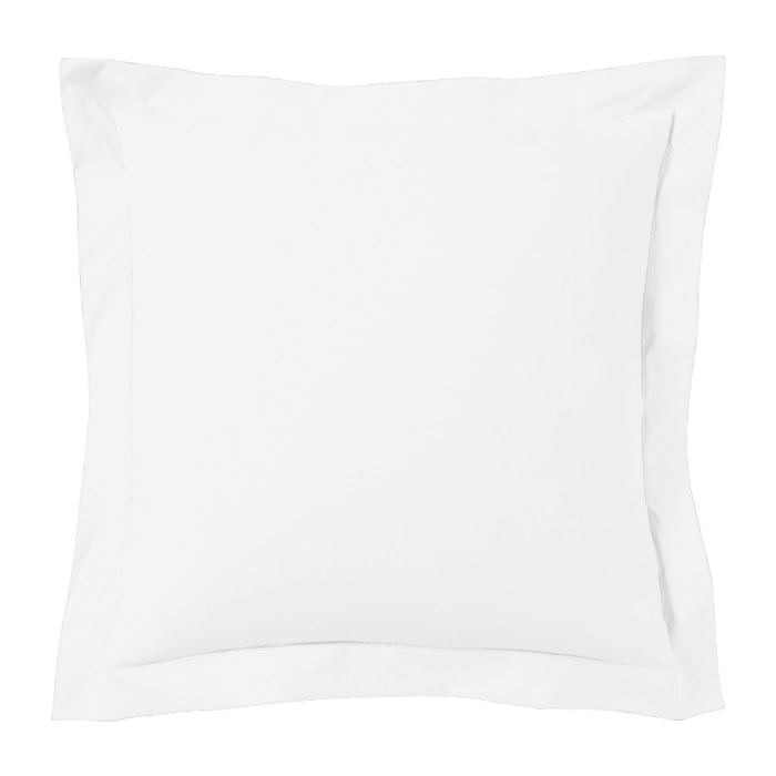 Taie d'oreiller satin de coton blanc
