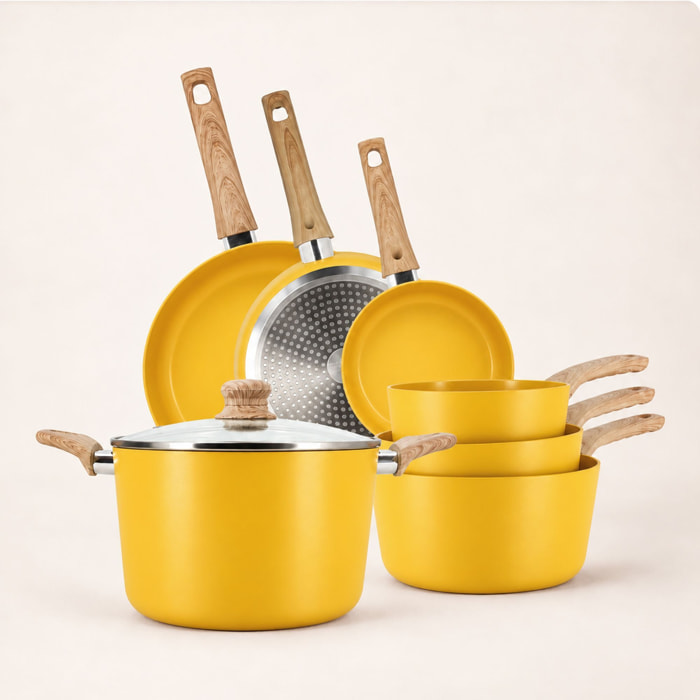 Batterie de cuisine 7 pièces en céramique safran - tous feux SAFRAN